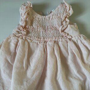 Edgehill Collection Sleeveless Smocked Round Neck Pink Dress 3 months